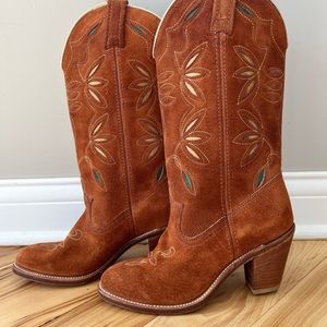 Women's DINGO SUEDE 70’s Vintage Western Cowboy Boots Size 6.5
